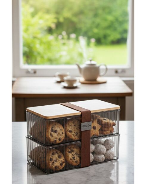 Set de cajas de almacenamiento ahumadas (3 piezas)