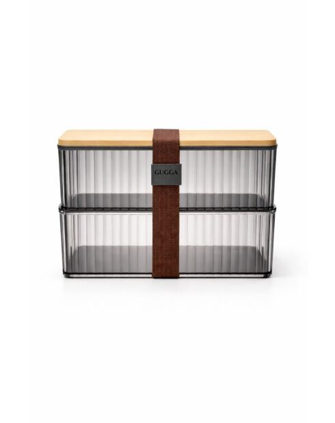 Set de cajas de almacenamiento ahumadas (3 piezas)