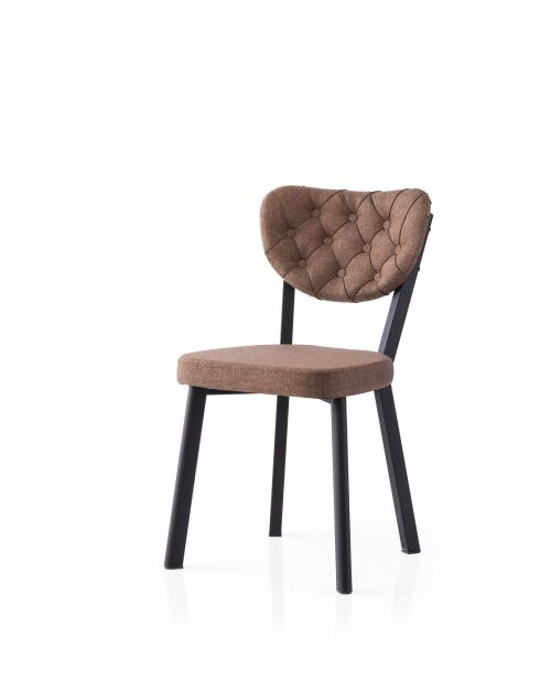 Enzo 815 v2 stoelenset zwart en bruin (2 stuks)