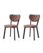 Enzo 815 v2 stoelenset zwart en bruin (2 stuks)