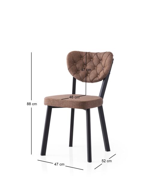 Enzo 815 v2 stoelenset zwart en bruin (2 stuks)