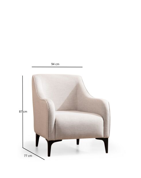 Silla plegable Belissimo, color blanco roto, 77 x 94 x 87 cm