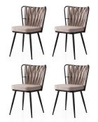 Stoelenset (4 stuks) 222 v4 band zwart en nerts