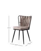 Stoelenset (4 stuks) 222 v4 band zwart en nerts