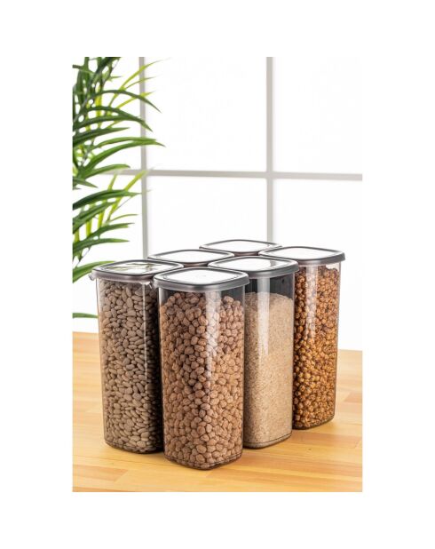 Set de cajas de almacenamiento (6 piezas) antracita