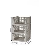 Estante multifuncional de plástico marrón claro - 33,5 x 55,5 x 43 cm