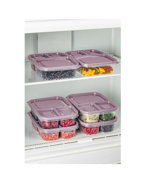 Ensemble de boîtes de rangement (6 pièces) roses