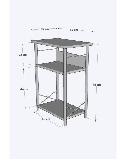 Mensola multifunzione marrone - 55 x 78 x 35 cm