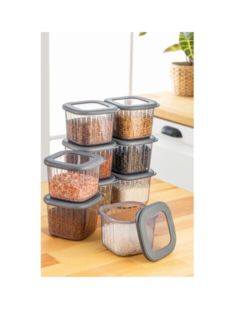 Set di scatole portaoggetti (9 pezzi) antracite