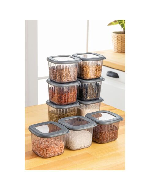 Set di scatole portaoggetti (9 pezzi) antracite