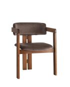 CO-030 stoel in notenhout en bruin - 49 x 58 x 76 cm