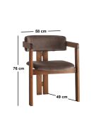CO-030 stoel in notenhout en bruin - 49 x 58 x 76 cm