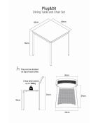 Ensemble table et chaises (3 pièces) Ensemble table et chaises 69 v2 noir, chêne