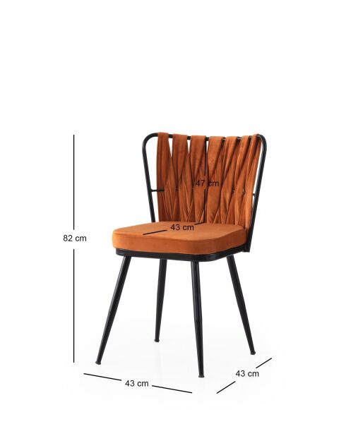 Stuhlset (4 Stück) 224 v4 Riemen schwarz und orange