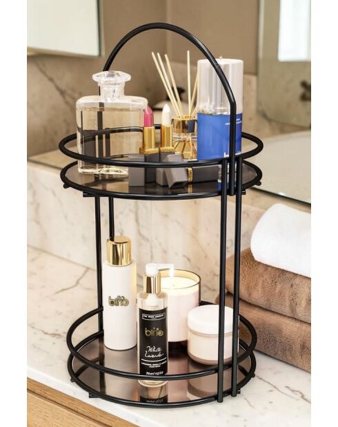 Schwarzer Badezimmer-Organizer - 23 x 39 x 23 cm