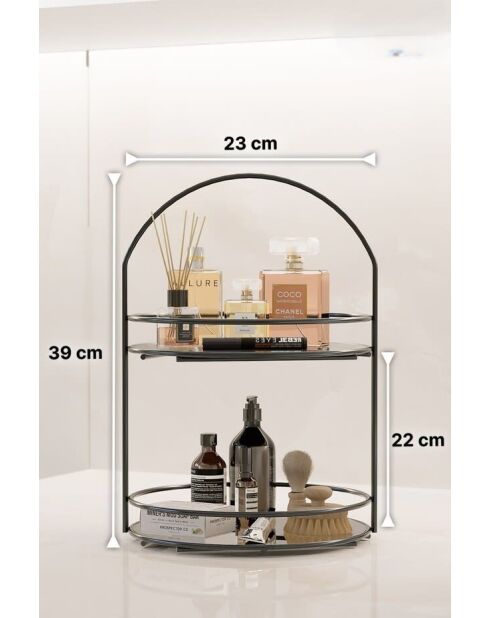 Schwarzer Badezimmer-Organizer - 23 x 39 x 23 cm