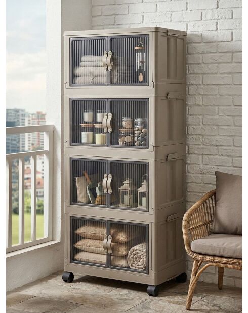 Armario multifuncional marrón claro - 56 x 127 x 56 cm