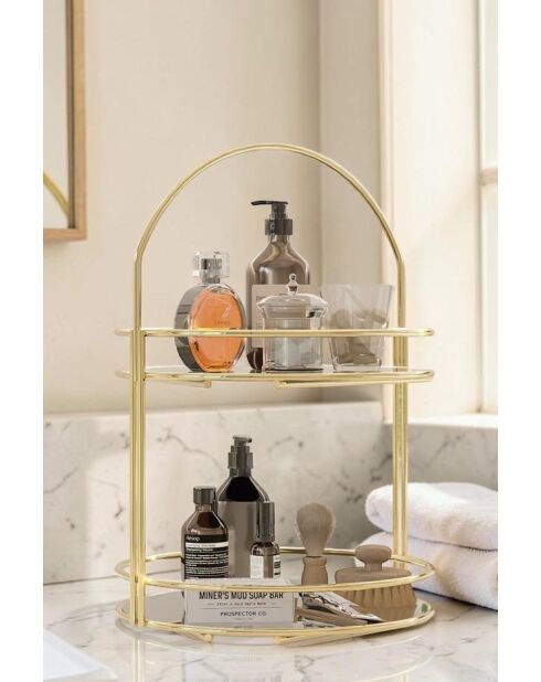 Goldener Badezimmer-Organizer — 23 x 39 x 23 cm