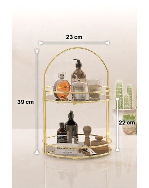 Organizer da bagno dorato - 23 x 39 x 23 cm