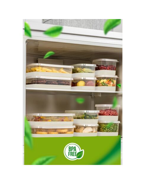 Koelkast-organizerset (10 stuks) grijs