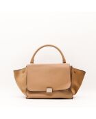 Sac en cuir Trapèze beige - 29.5 x 23 x 17.5 cm