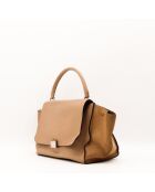 Sac en cuir Trapèze beige - 29.5 x 23 x 17.5 cm