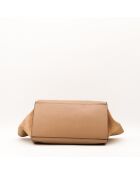 Sac en cuir Trapèze beige - 29.5 x 23 x 17.5 cm