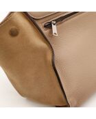 Sac en cuir Trapèze beige - 29.5 x 23 x 17.5 cm