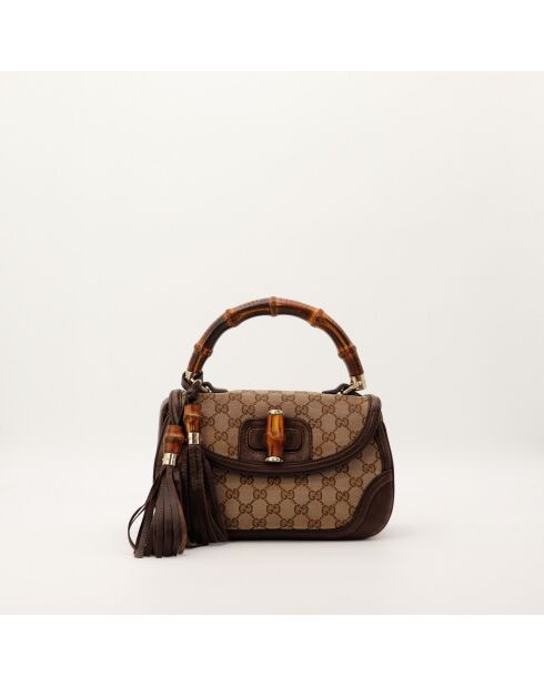 Sac en cuir Bambou 1947 beige - 25 x 17 x 9 cm