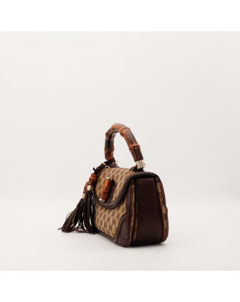Sac en cuir Bambou 1947 beige - 25 x 17 x 9 cm