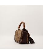 Sac en cuir Bambou 1947 beige - 25 x 17 x 9 cm