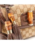 Sac en cuir Bambou 1947 beige - 25 x 17 x 9 cm