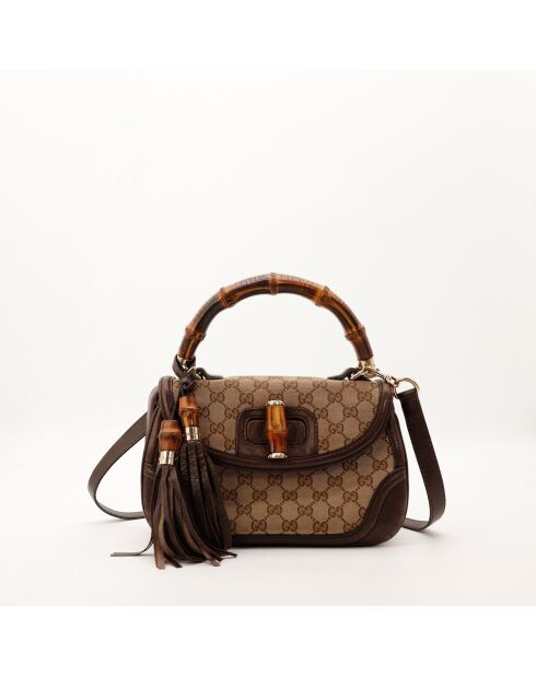 Sac en cuir Bambou 1947 beige - 25 x 17 x 9 cm