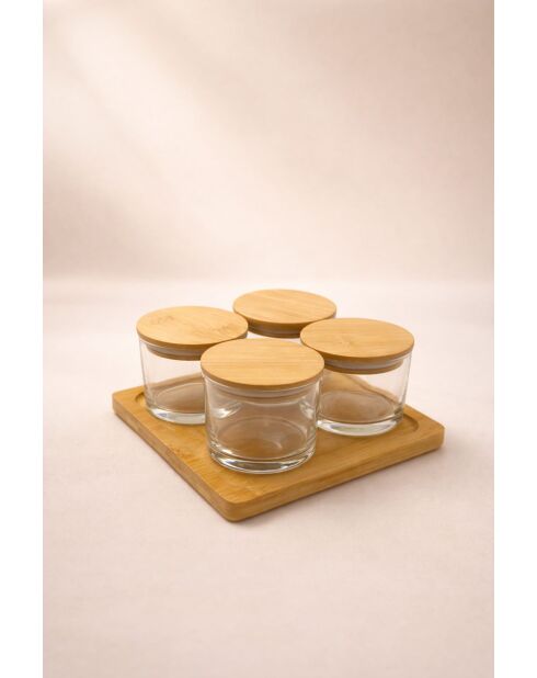 Ensemble de boîtes de rangement (5 pièces) bambou