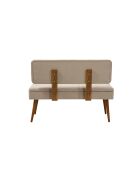 Ensemble table et chaises de salle à manger extensibles (6 pièces) Vina noix, crème
