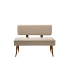 Ensemble table et chaises de salle à manger extensibles (6 pièces) Vina noix, crème