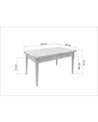 Ensemble table et chaises de salle à manger extensibles (6 pièces) Vina noix, crème