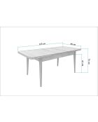 Ensemble table et chaises de salle à manger extensibles (6 pièces) Vina noix, crème