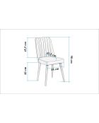 Ensemble table et chaises de salle à manger extensibles (6 pièces) Vina noix, crème
