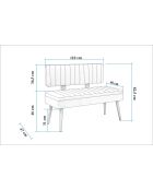 Ensemble table et chaises de salle à manger extensibles (6 pièces) Vina noix, crème
