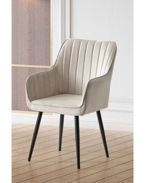 Set crèmestoelen Nova (2 stuks), zwart