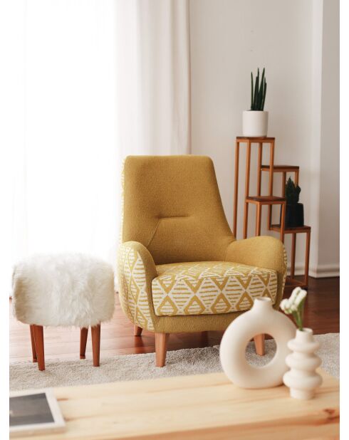 Silla plegable azteca amarilla - 88 x 75 x 95 cm