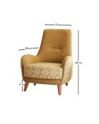 Silla plegable azteca amarilla - 88 x 75 x 95 cm