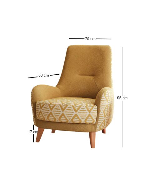 Silla plegable azteca amarilla - 88 x 75 x 95 cm