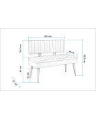 Ensemble table et chaises de salle à manger extensibles (6 pièces) Vina pin de l'atlantique, crème