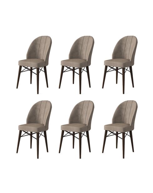 Ritim cappuccino stoelenset (6 stuks), bruin