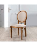 Tree 42 beige notenhouten stoel - 98 x 48 x 49 cm