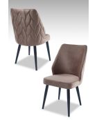 Puff cappuccino stoelenset (2 stuks), zwart