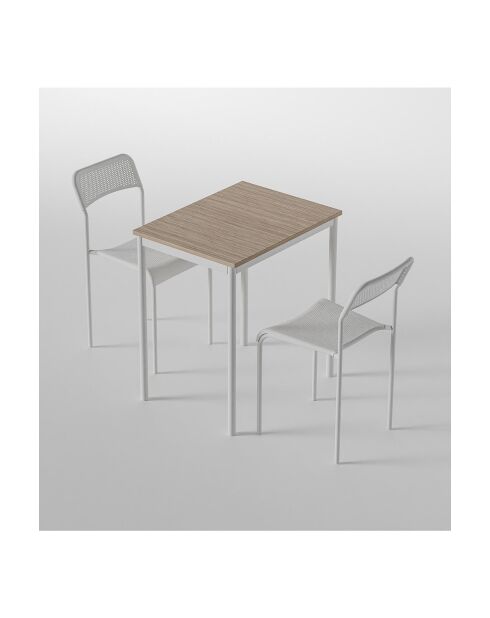 Ensemble table et chaises (3 pièces) Ensemble table et chaises 69 blanc, chêne