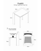 Ensemble table et chaises (3 pièces) Ensemble table et chaises 69 blanc, chêne